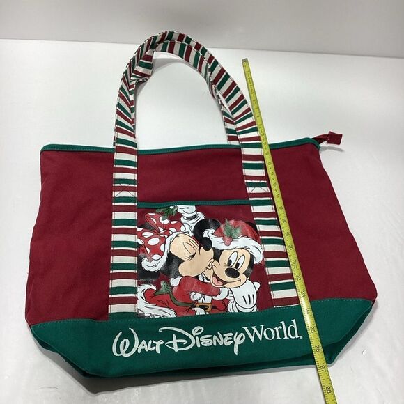 Walt Disney World Tote Disney Christmas Canvas Tote Mickey And Minnie Clause - Picture 8 of 9